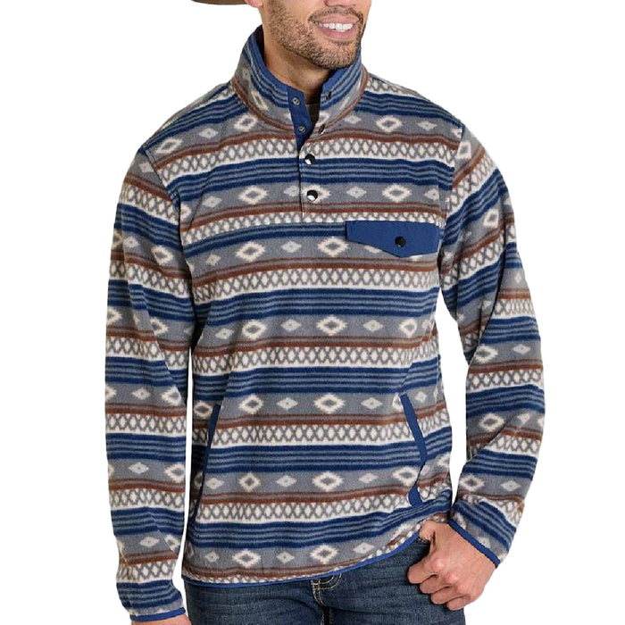 Rock & Roll Denim Men's 1/4 Snap Aztec Fleece Pullover