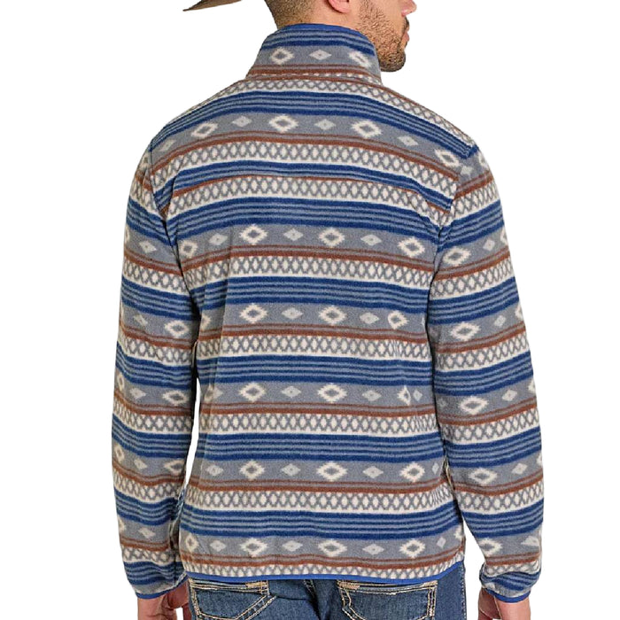 Rock & Roll Denim Men's 1/4 Snap Aztec Fleece Pullover