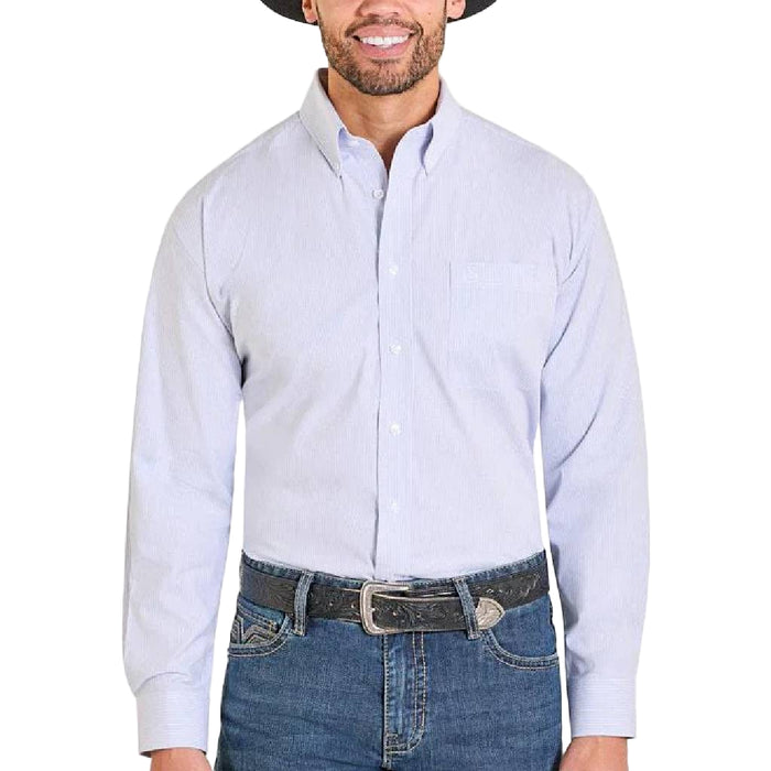 Panhandle Slim Men's Classic Fit Blue Stripe Button Down Shirt