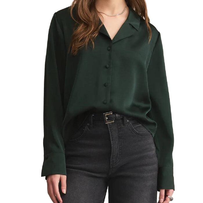 Z Supply Ana Satin Garland Green Top