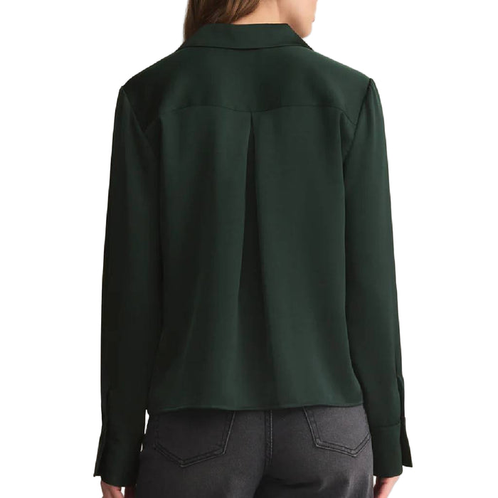 Z Supply Ana Satin Garland Green Top