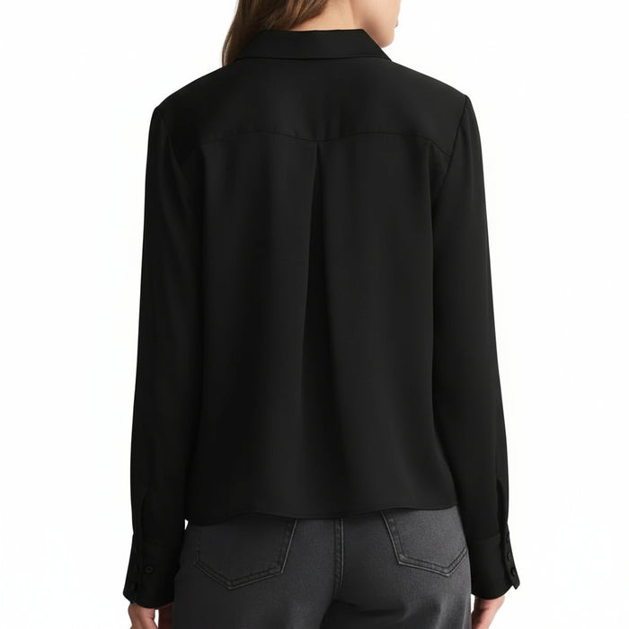 Z Supply Ana Black Satin Top