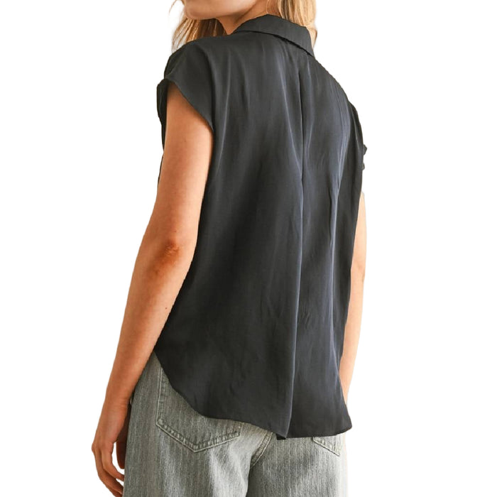 Cap Sleeve Deep Ocean Blue Top