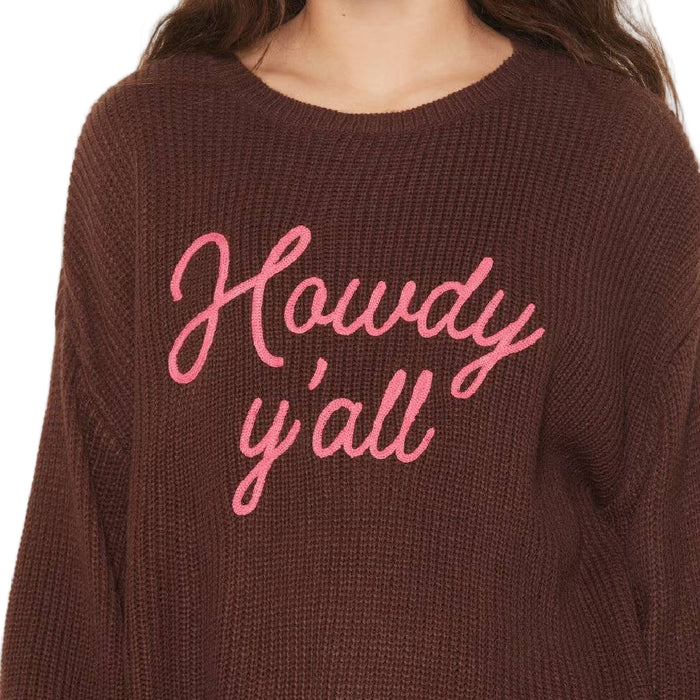 Rock & Roll Denim Girl's Howdy Chocolate Sweater