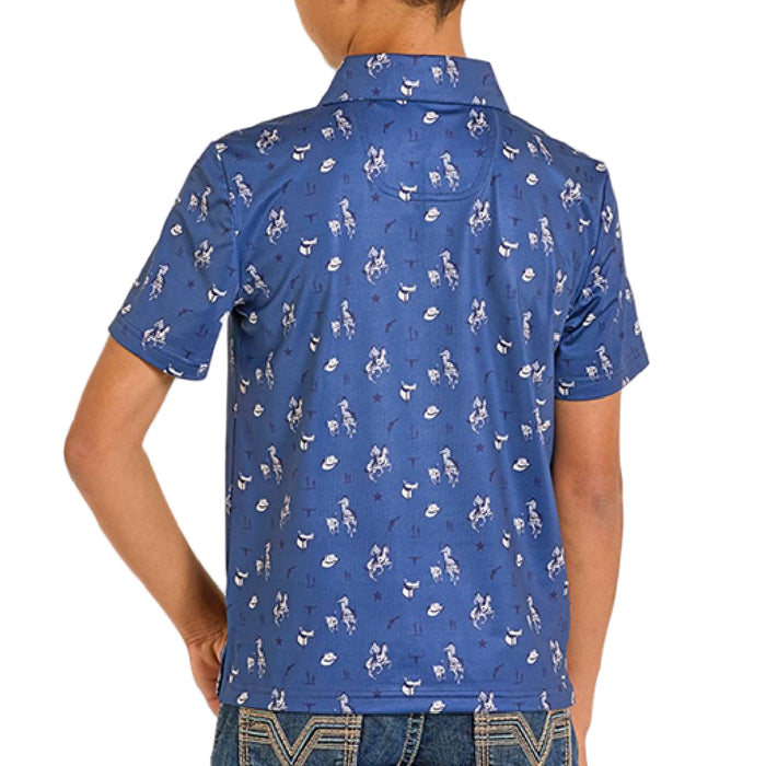 Rock & Roll Denim Boy's Conversational Printed Polo Shirt