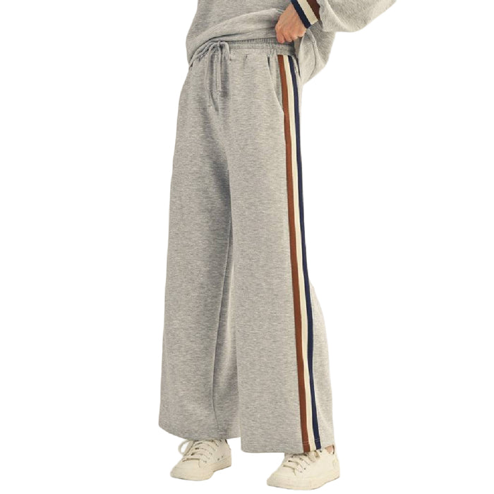 Colorblock Stripe Wide Leg Sweatpants
