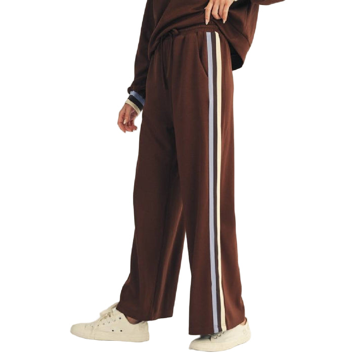 Colorblock Stripe Wide Leg Sweatpants
