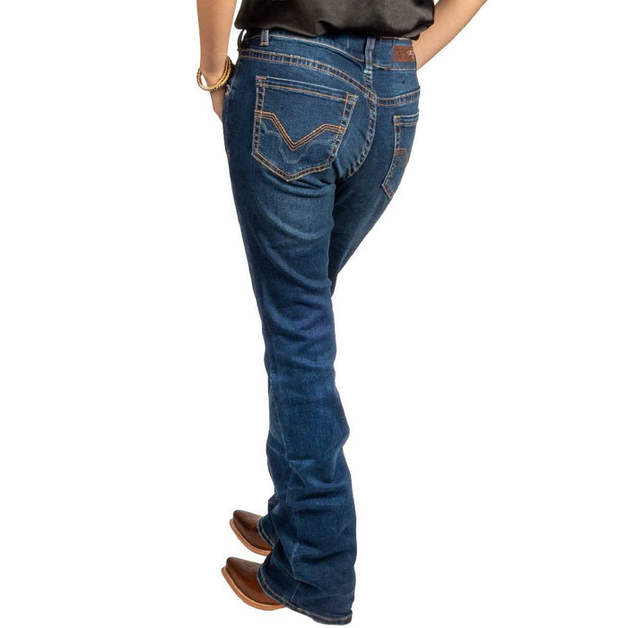 Rock & Roll Denim Women's Mid Rise Signature Pocket Bootcut Jean