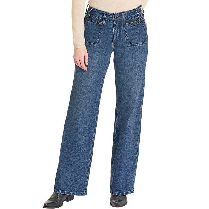 Rock & Roll Denim Women's Clasp Relaxed Flare Jean