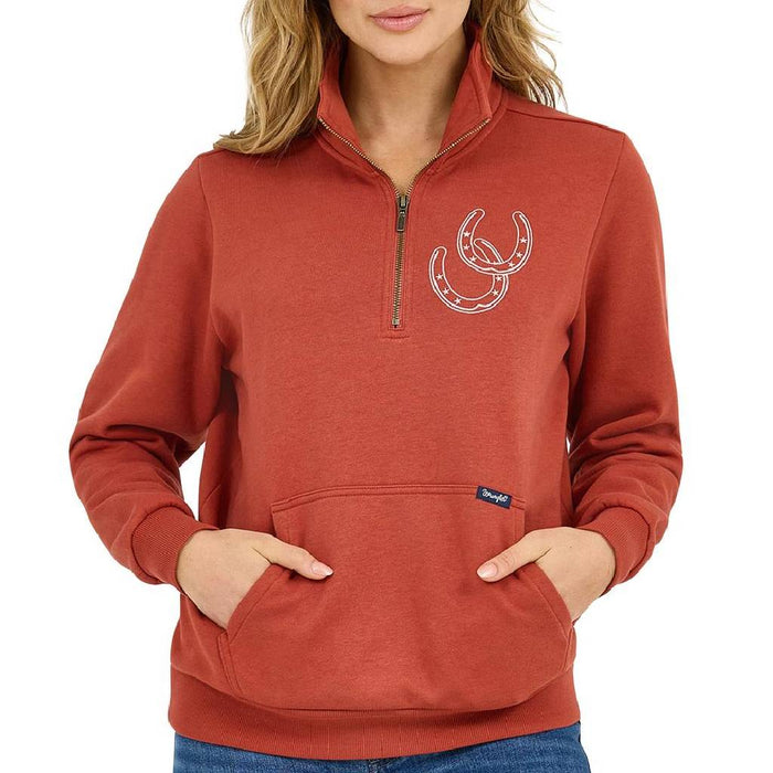 Wrangler Women's Retro Americana Horseshoe 1/4 Zip Pullover