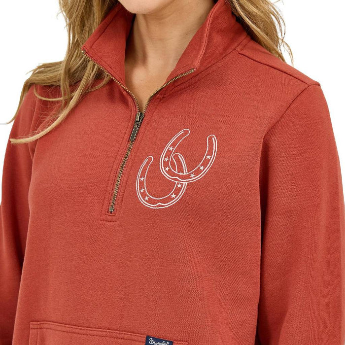 Wrangler Women's Retro Americana Horseshoe 1/4 Zip Pullover