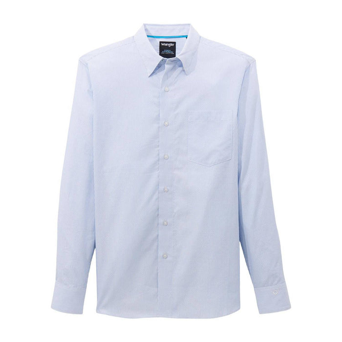 Wrangler Men's Cody Johnson Blue Broken Stripe Button Down Shirt