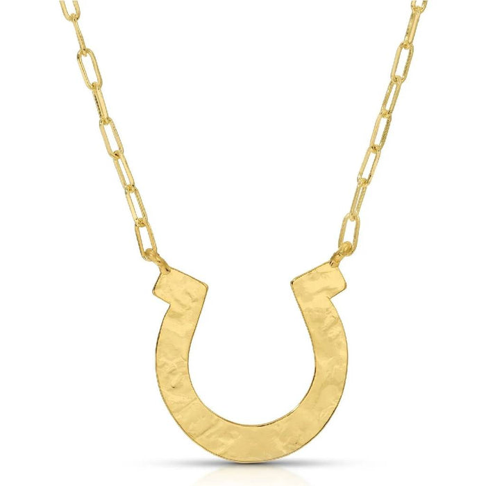 Large Gold Horseshoe Necklace