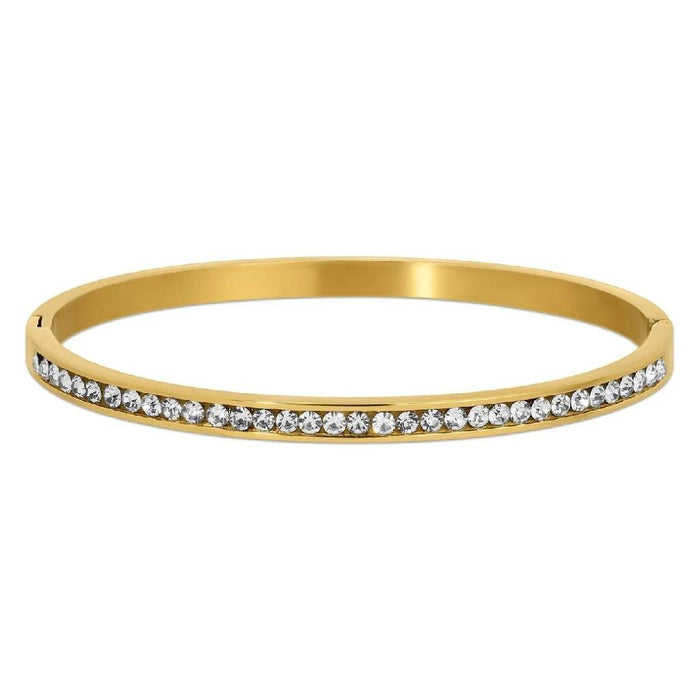 Hinge Cubic Zirconia Bangle Gold Bracelet
