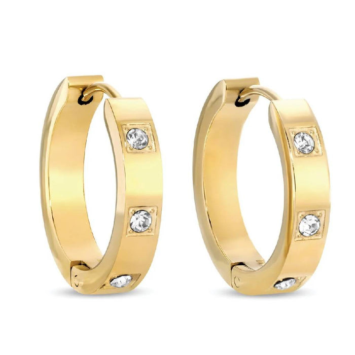Contemporary Cubic Zirconia Huggies Gold