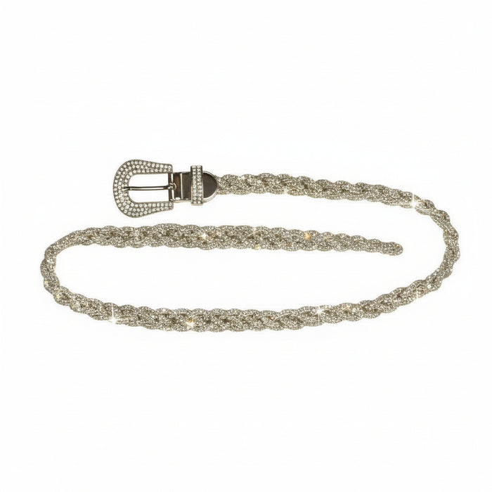 Angel Ranch Braided Silver Crystal Rope Belt