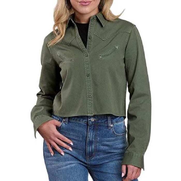 Roper Women's Long Sleeve Loden Pigment Dyed Western Shirt
