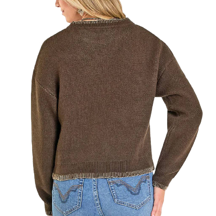 Rock & Roll Denim Women's Dark Brown Horse Rider Sweater