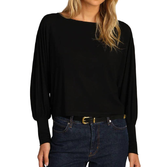 Dylan Dolman Sleeve Black Top