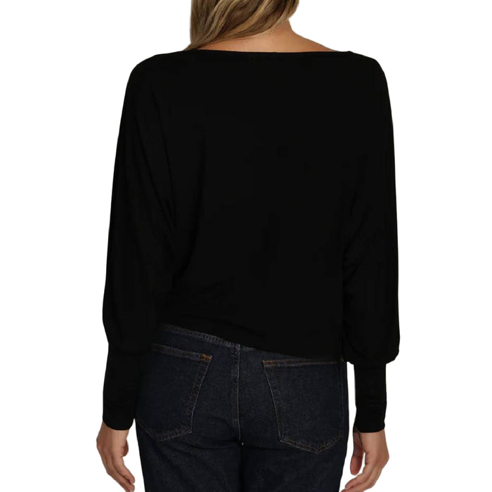 Dylan Dolman Sleeve Black Top