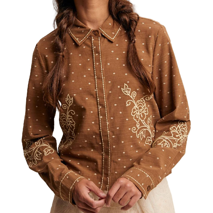 Espresso Embroidered Western Shirt