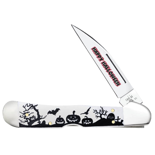 Case 2025 Halloween Smooth White Synthetic Copperlock w/Gift Tin Knives W.R. Case