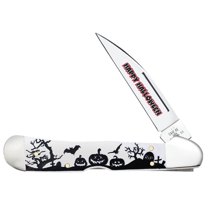 Case 2025 Halloween Smooth White Synthetic Copperlock w/Gift Tin Knives W.R. Case