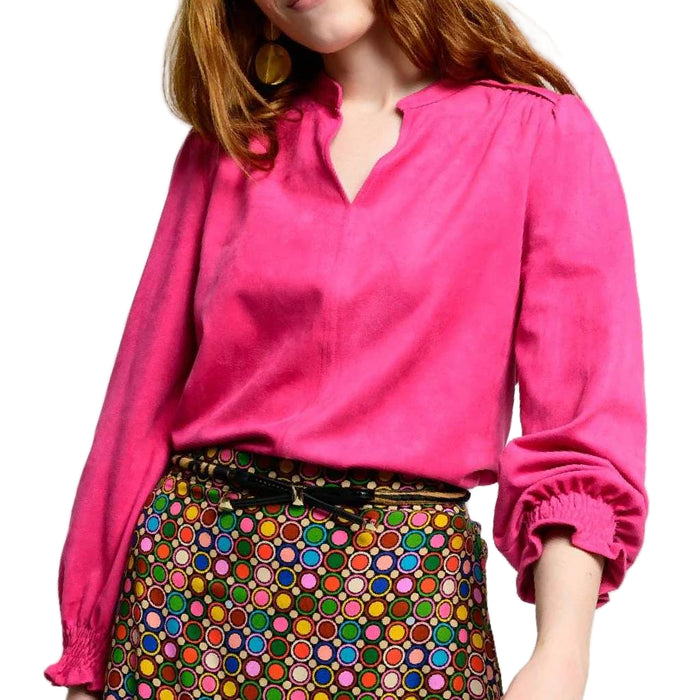 Ivy Jane Hot Pink Suede Top