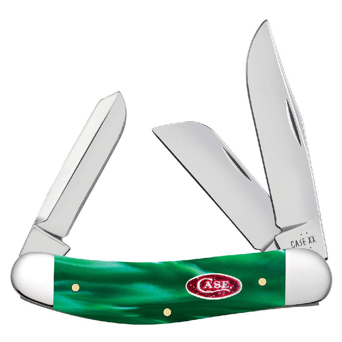 Case Sowbelly - Green Pearl Kirinite - Red Sparxx Oval Shield