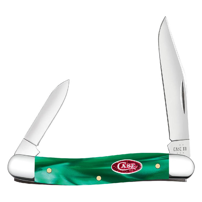 Case Medium Pen - Green Pearl Kirinite - Red Sparxx Oval Shield