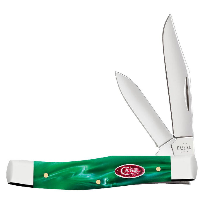 Case Texas Jack - Green Pearl Kirinite - Red Sparxx Oval Shield