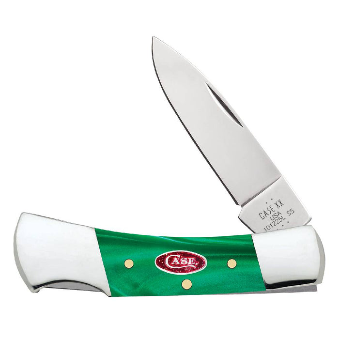 Case Lockback - Green Pearl Kirinite - Red Sparxx Oval Shield