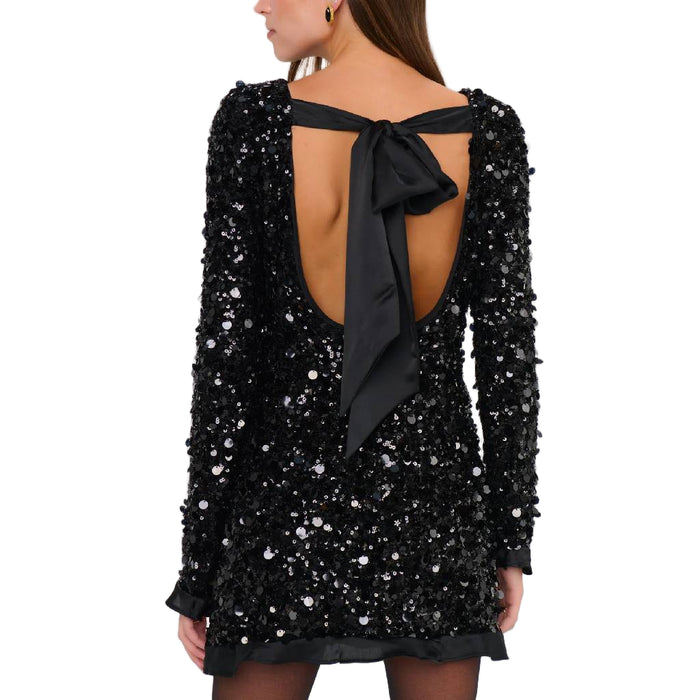 Show Me Your Mumu Maddison Ruffle Black Sequin Dress