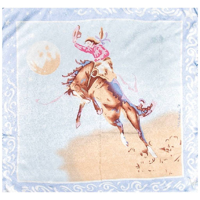 Blake Cowgirl Blue Silk Scarf
