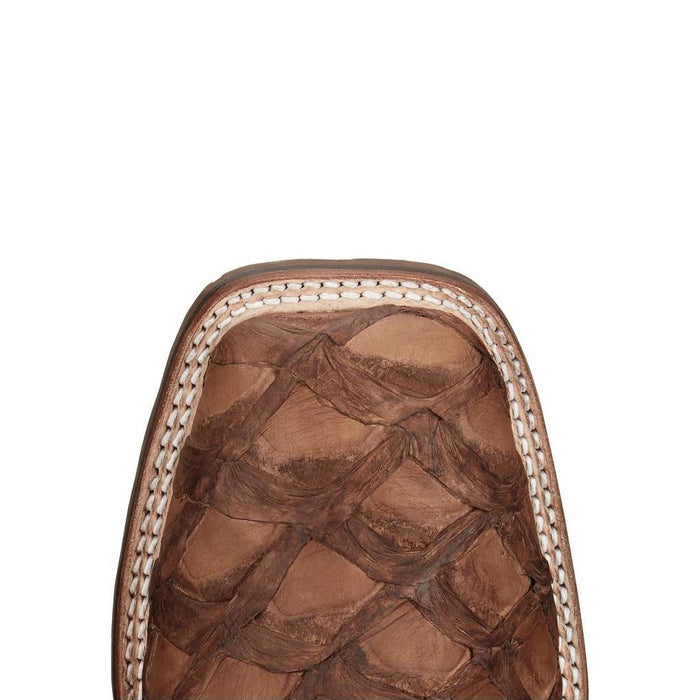 Tony Lama Men's Prescott Pirarucu Chocolate Burgundy Western Boot