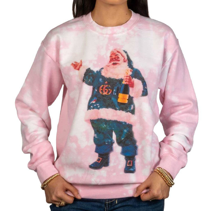 Pink Tie Dye Gucci Santa Sweater