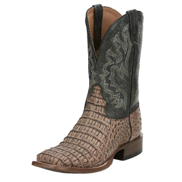 Tony Lama Men's Marfa Caiman Cigar Hornback Teal Western Boot