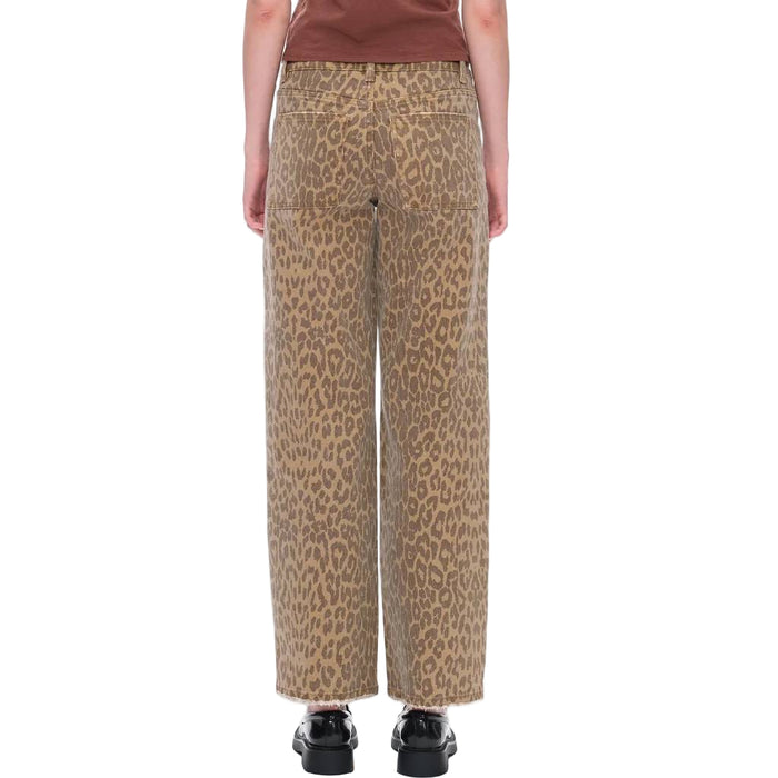 Bayeas Mid Rise Straight Leopard Print Jean