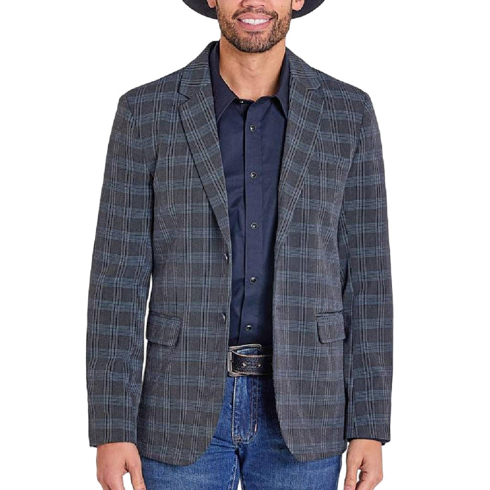 Rock & Roll Denim Men's Black Plaid Sport Coat
