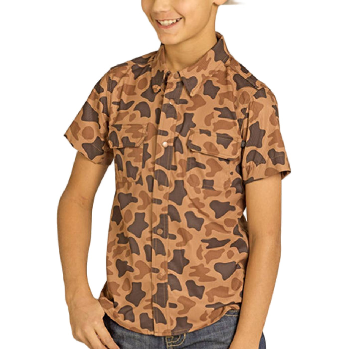 Rock & Roll Denim Boy's Camel Tek Snap Shirt