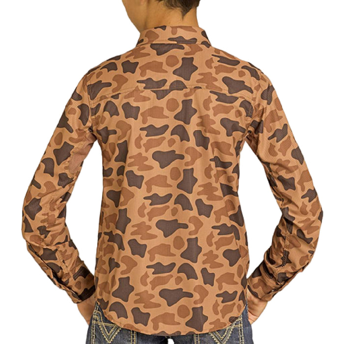Rock & Roll Denim Boy's Camel Tek Snap Shirt