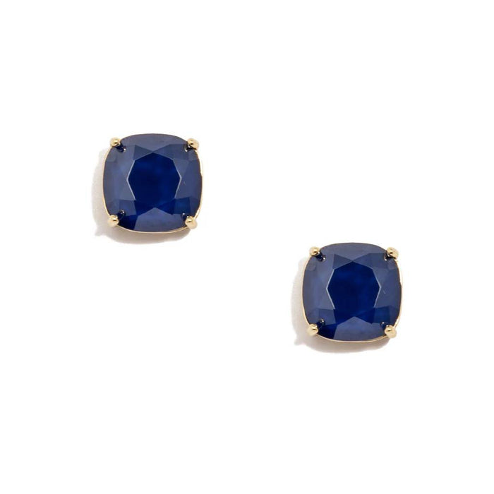 Navy Square Crystal Stud Earring