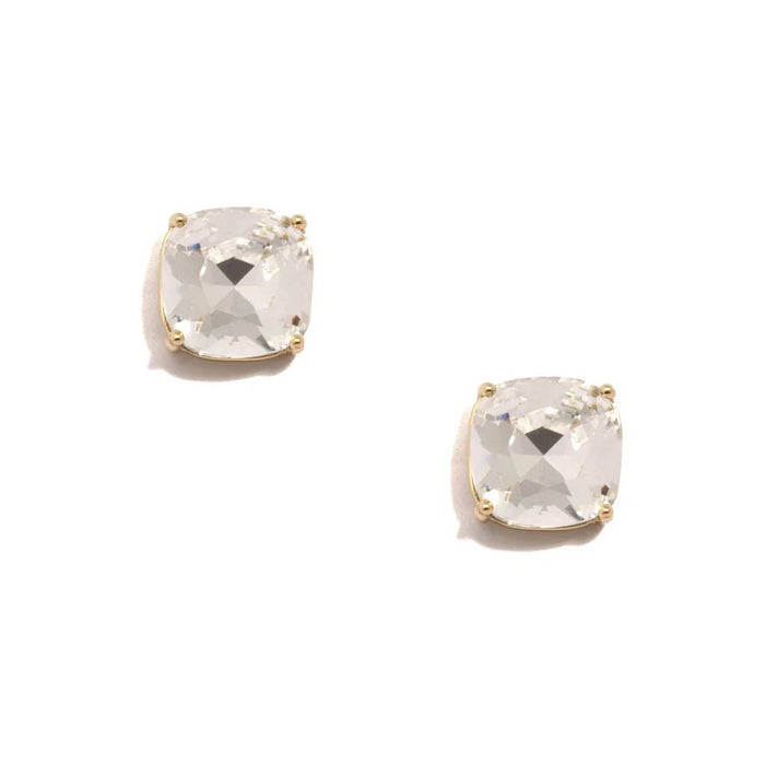 Clear Square Crystal Stud Earring