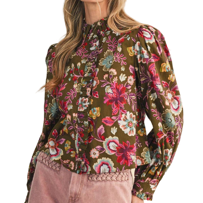 Floral Ruffled Top