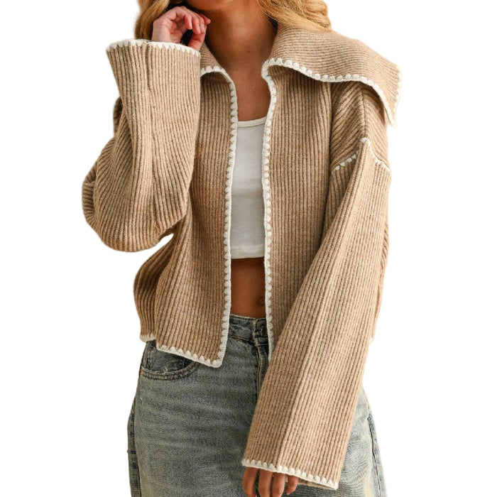 Beige Detail Stitch Cardigan