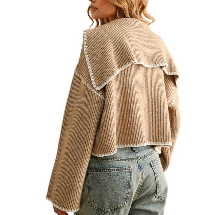 Beige Detail Stitch Cardigan