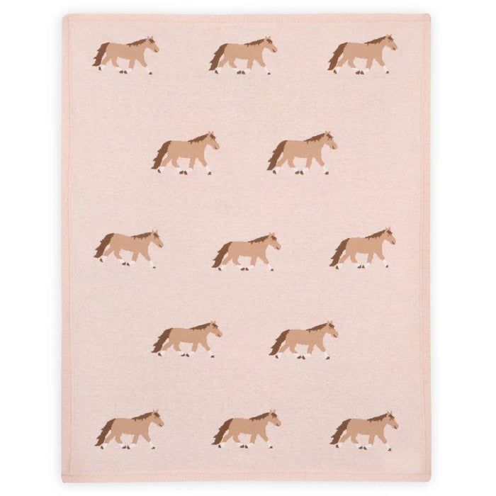 Oatmeal Heather Pony Snuggles Knit Blanket