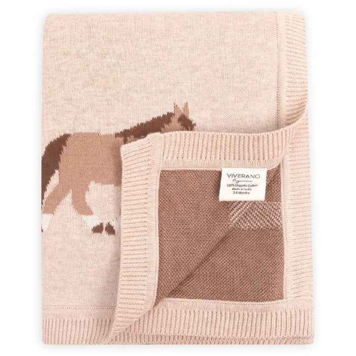 Oatmeal Heather Pony Snuggles Knit Blanket