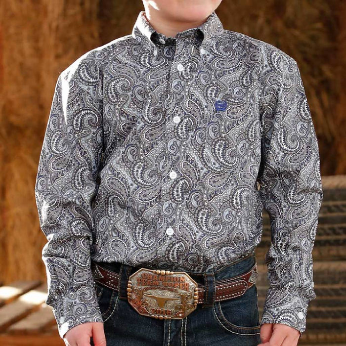 Cinch Boy's Paisley Print Button Down Shirt