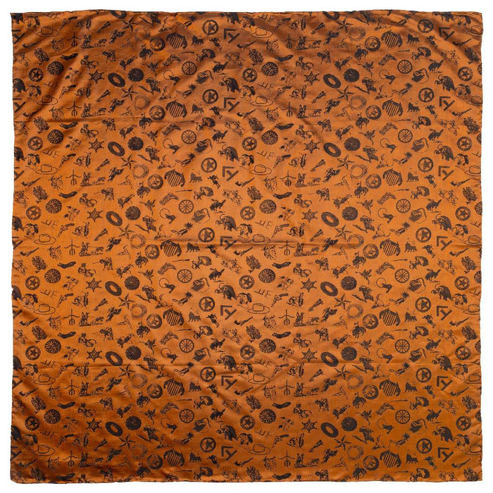 Cowboy Baroque Rust Silk Scarf
